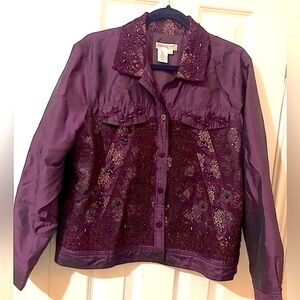 Coldwater Creek jacket, XL. Purple/wine.Button front enclosure.